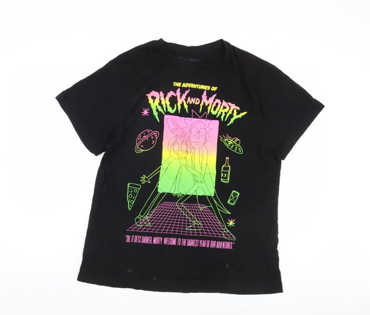 Rick and Morty Men's Black Graphic M T-Shirt