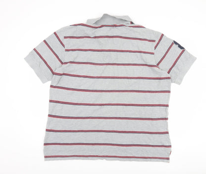 Liverpool FC Men's Grey Striped Polo XXL