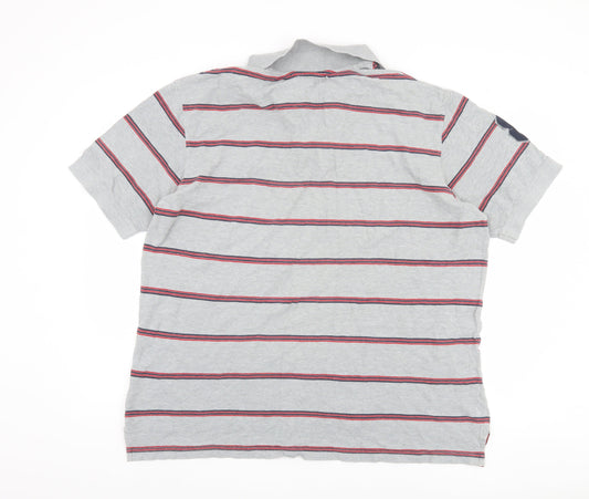 Liverpool FC Men's Grey Striped Polo XXL