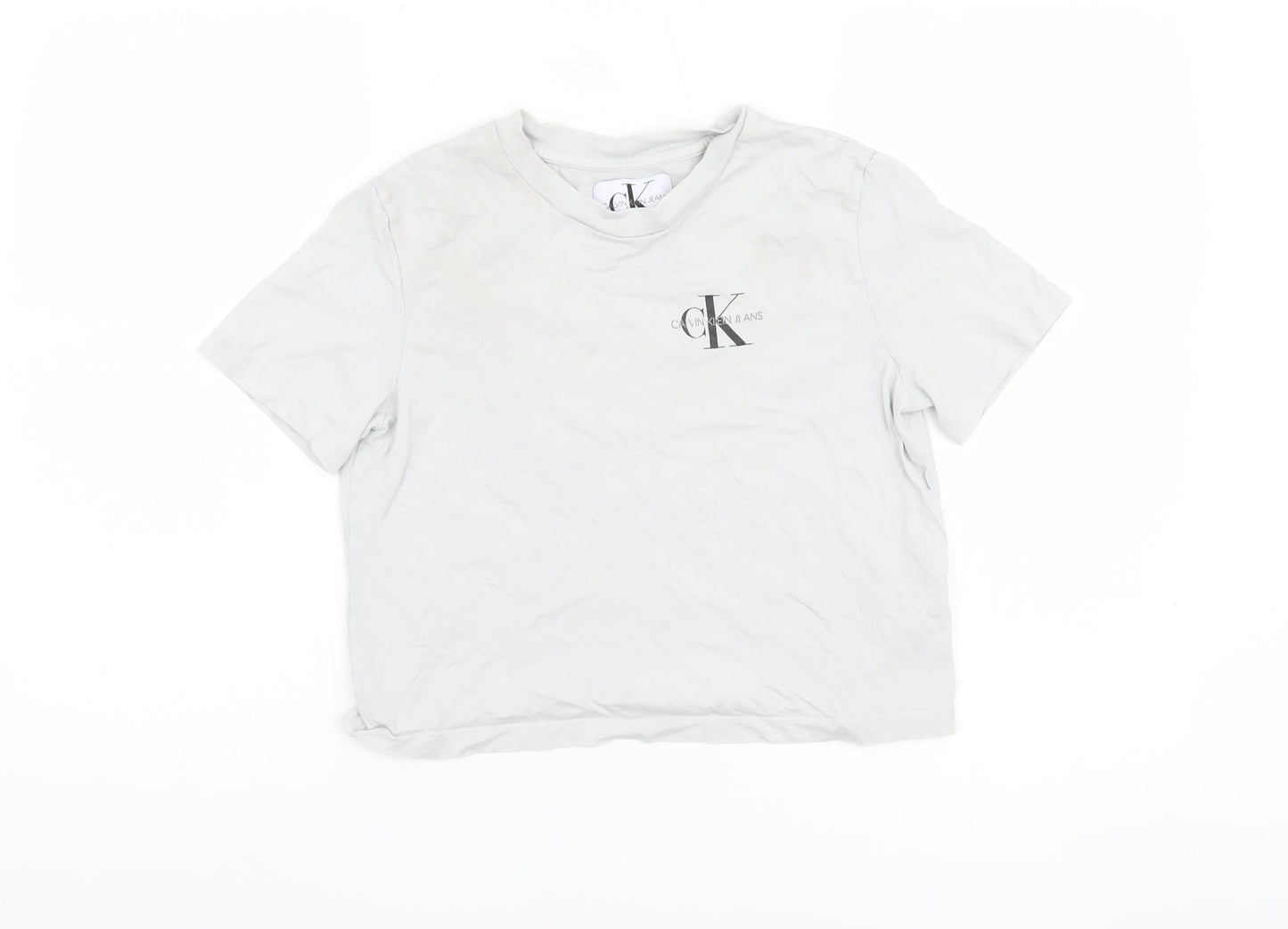 Calvin Klein Women’s White Cotton T-Shirt, Size S