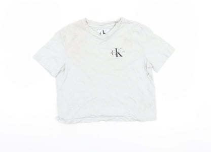 Calvin Klein Women’s White Cotton T-Shirt, Size S