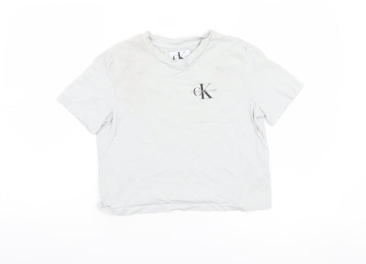 Calvin Klein Women’s White Cotton T-Shirt, Size S