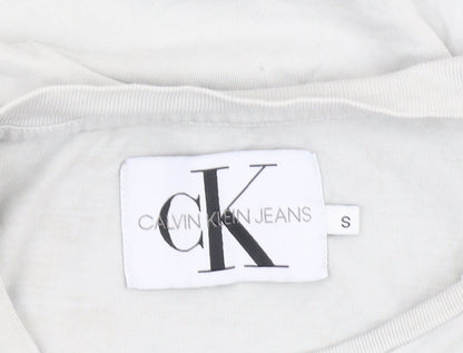 Calvin Klein Women’s White Cotton T-Shirt, Size S