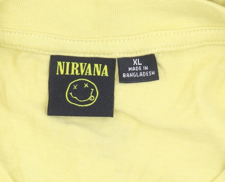 Nirvana Unisex Yellow XL Band Tee