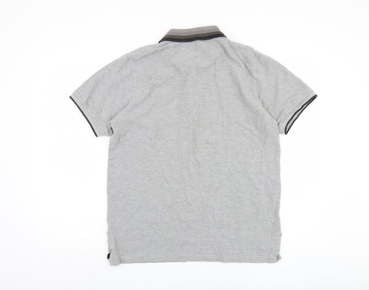 Kickers Men's Grey Polo Shirt L Short Sleeve Casual