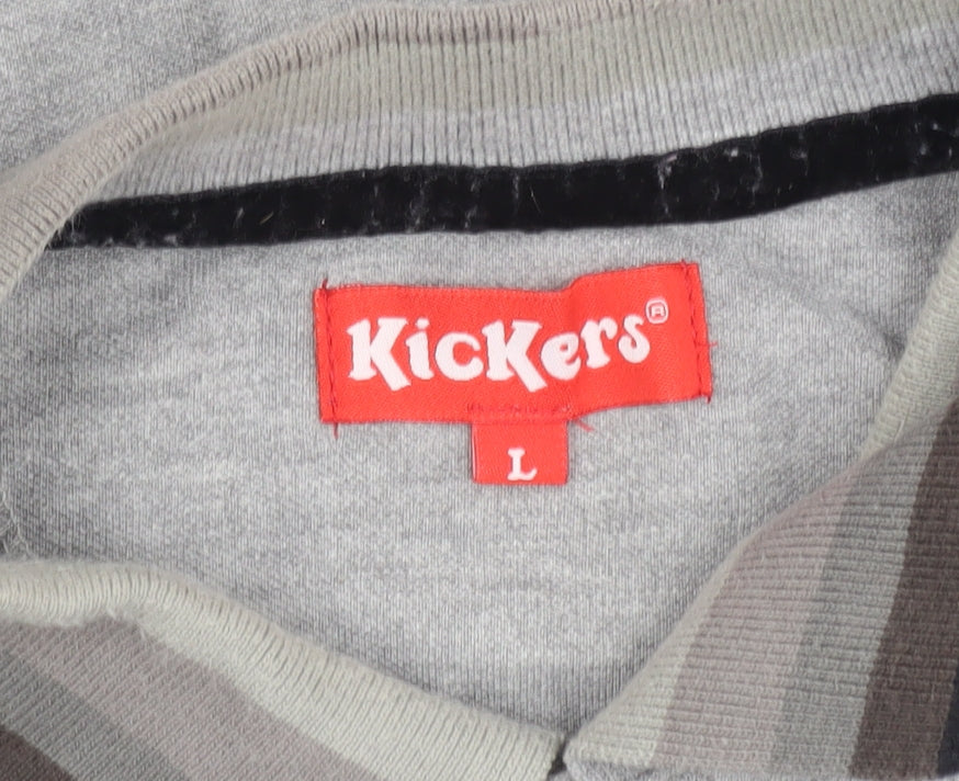 Kickers Men's Grey Polo Shirt L Short Sleeve Casual