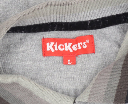 Kickers Men's Grey Polo Shirt L Short Sleeve Casual