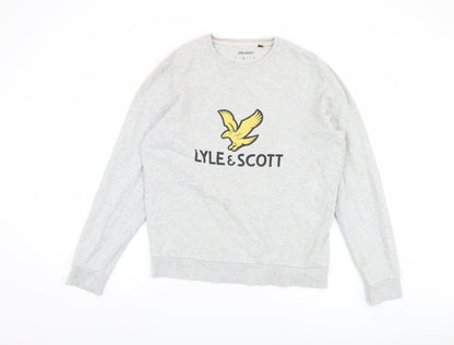 Mens UK Size M Lyle & Scott Grey Pullover Sweatshirt