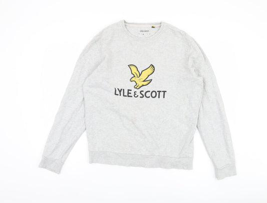 Mens UK Size M Lyle & Scott Grey Pullover Sweatshirt