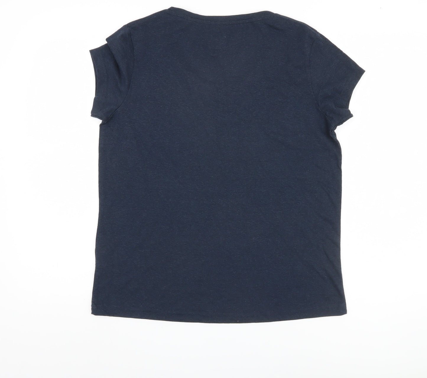 Jack Wills Women's Blue T-Shirt - Size 12, Easy Care