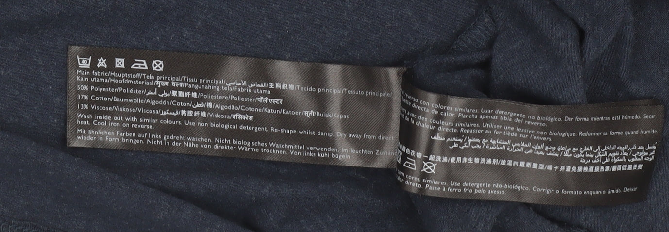 Jack Wills Women's Blue T-Shirt - Size 12, Easy Care