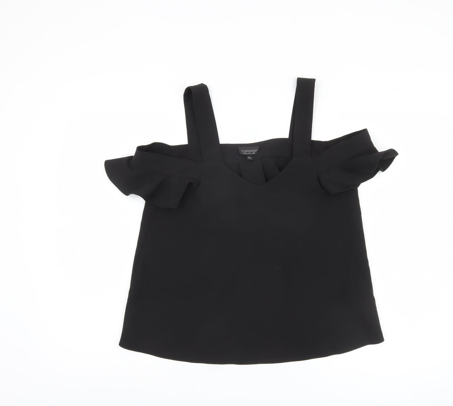 Womens UK Size 8 Topshop Black Camisole Blouse