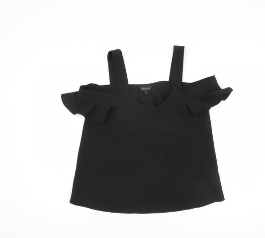 Womens UK Size 8 Topshop Black Camisole Blouse