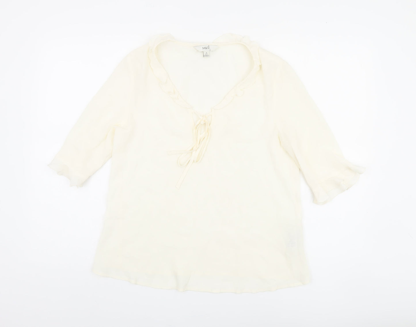 Womens UK Size 8 Marks and Spencer Ivory Tunic Blouse