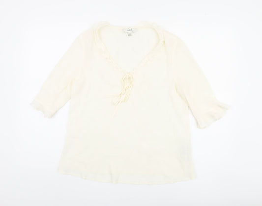 Womens UK Size 8 Marks and Spencer Ivory Tunic Blouse