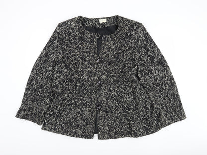 Elvi Women's Black Herringbone Coat, Size 24, Formal Wear