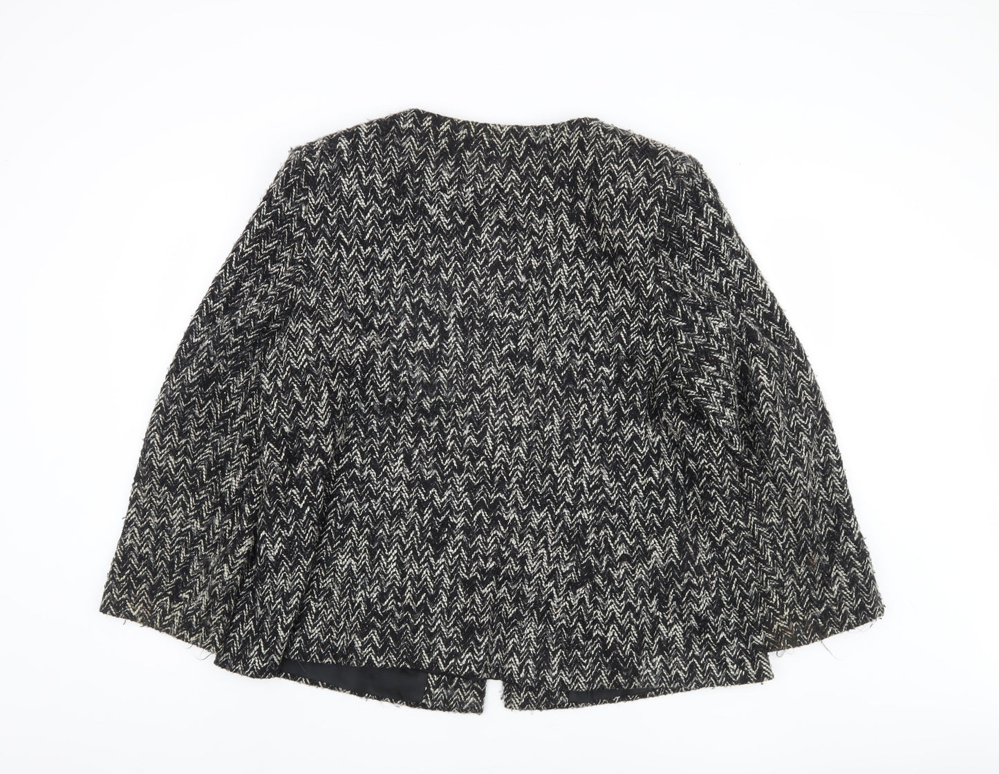 Elvi Women's Black Herringbone Coat, Size 24, Formal Wear