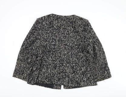 Elvi Women's Black Herringbone Coat, Size 24, Formal Wear