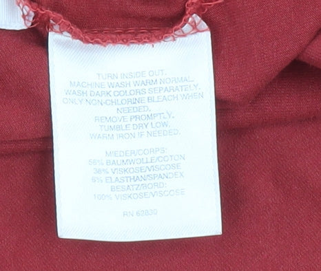 Lands' End Women's Red Collared Button-Up M