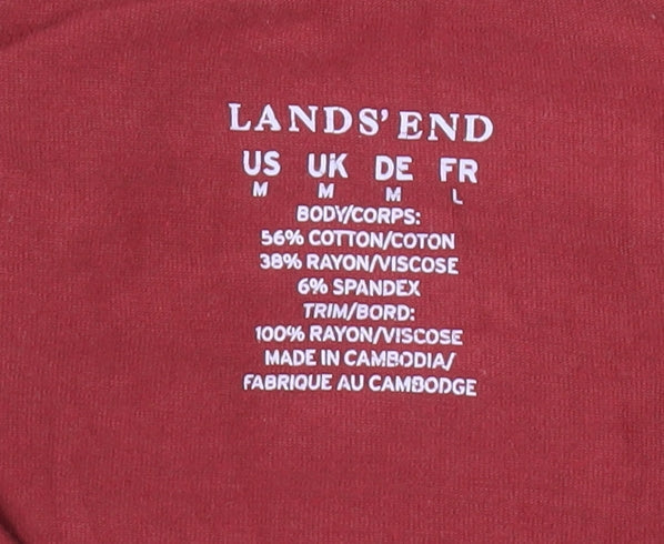 Lands' End Women's Red Collared Button-Up M