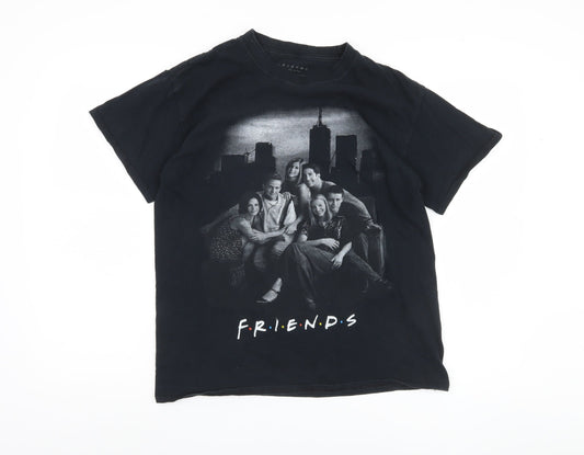 Mens UK Size M Friends Black  T-Shirt