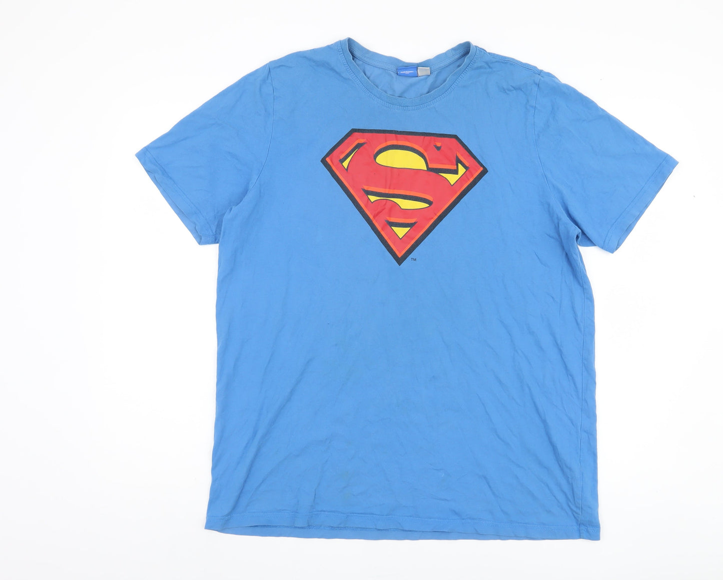 Superman Men's Blue XL Graphic T-Shirt