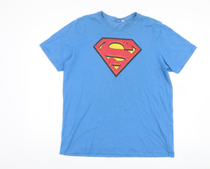 Superman Men's Blue XL Graphic T-Shirt