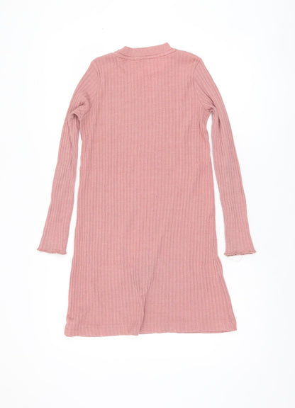 MNG Girls Pink Tunic Jumper, Size 30, Knit High Neck