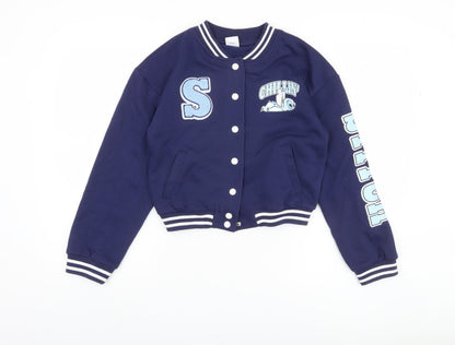 Disney Girls Blue Stitch Varsity Jacket 11-12 Years