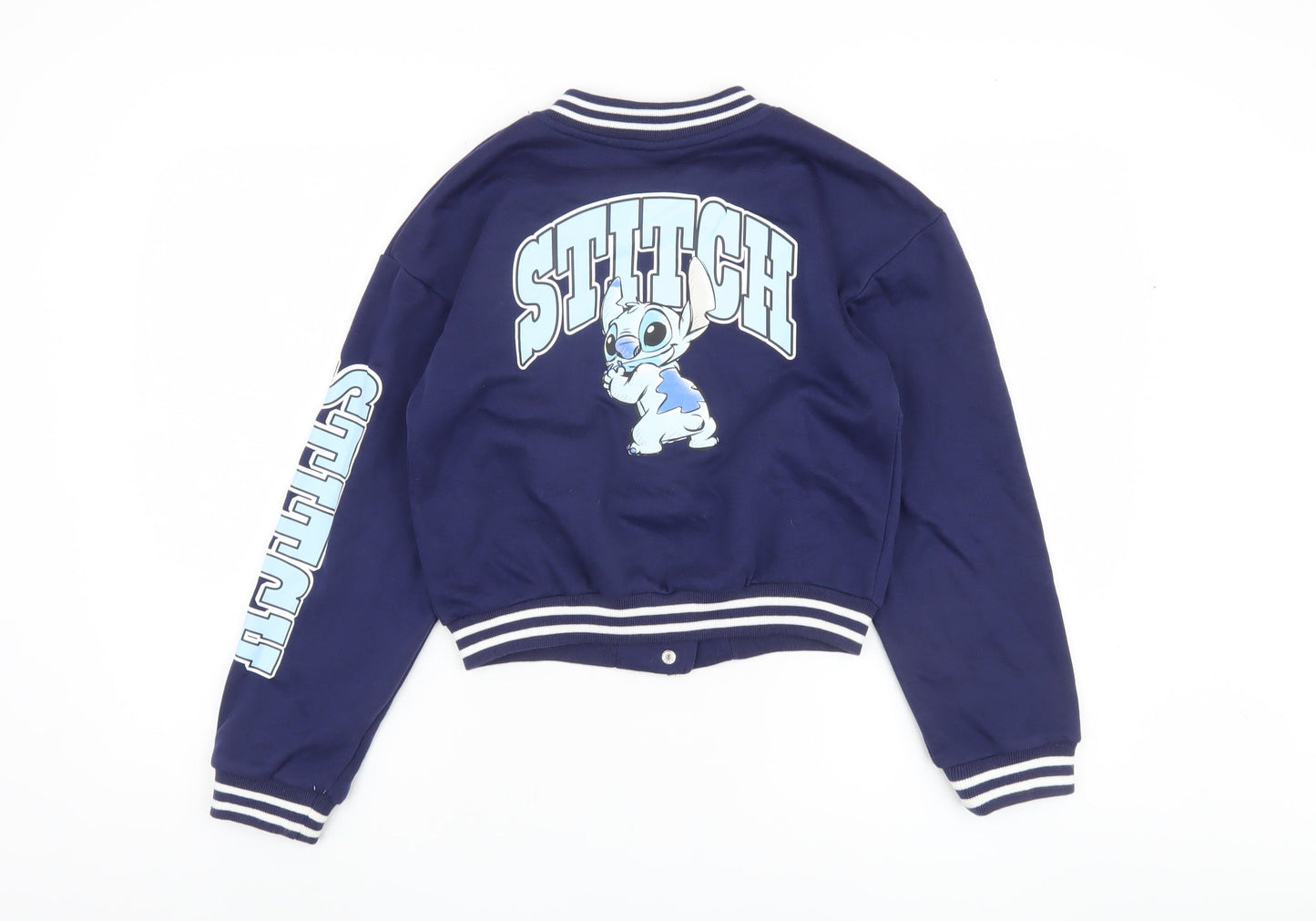 Disney Girls Blue Stitch Varsity Jacket 11-12 Years