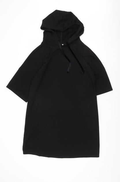 Jacqueline de Yong Women's Black Hooded Jumper Dress M