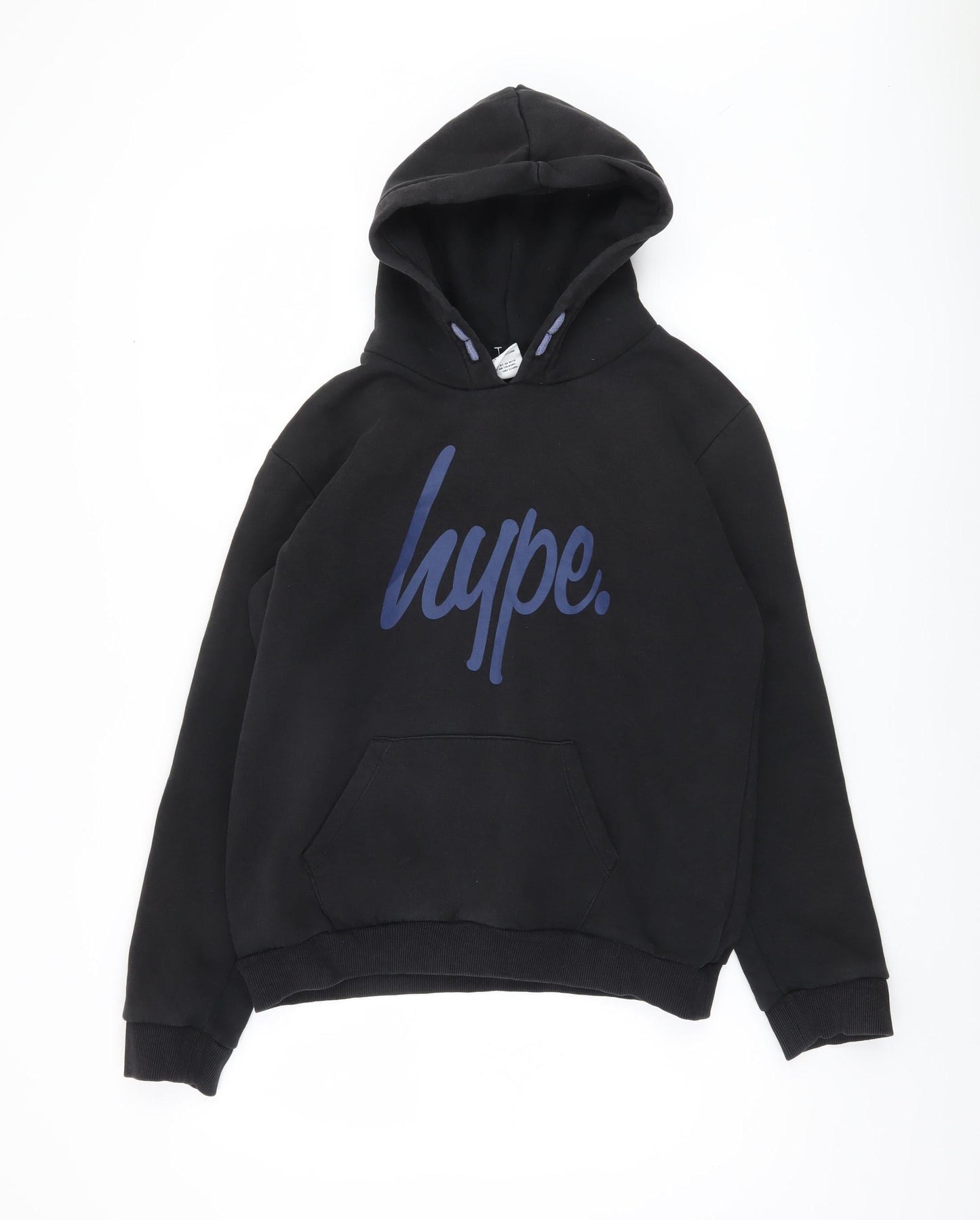 Hype Boys Black Pullover Hoodie Size 14 Years Logo Design