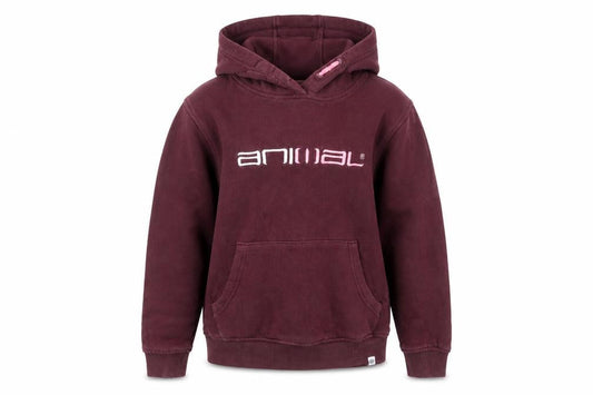 Animal Girls Burgundy Hoodie 7-8 Years Pullover Logo