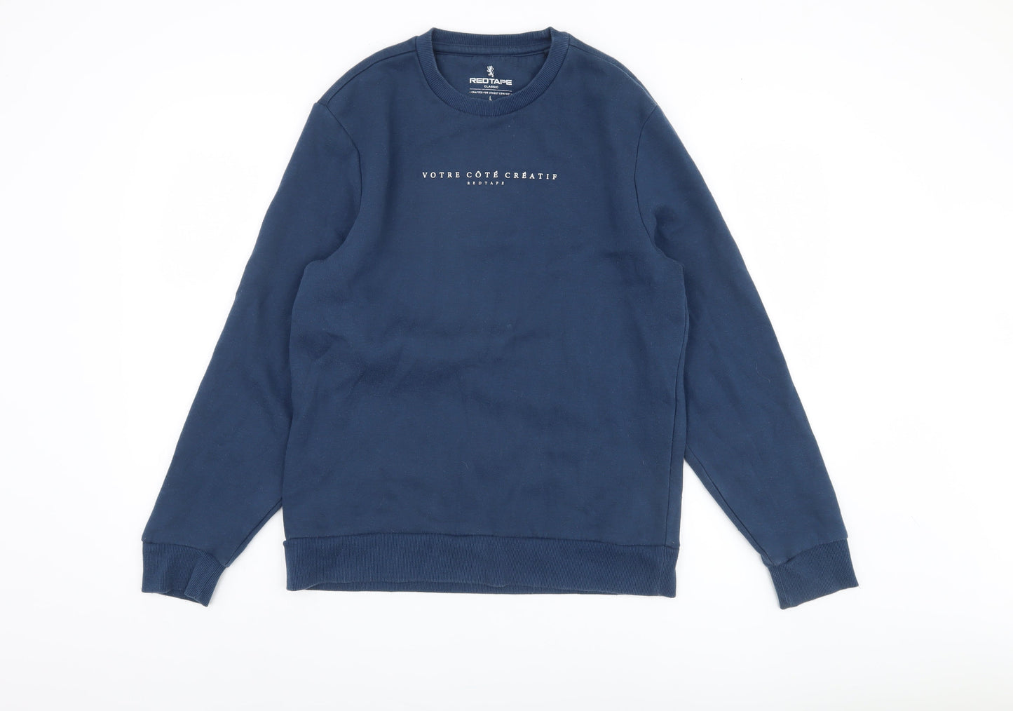 Red Tape Men's Blue Graphic Print Sweatshirt L