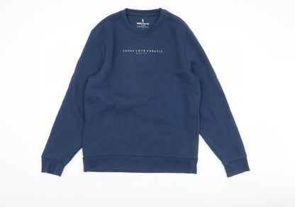 Red Tape Men's Blue Graphic Print Sweatshirt L