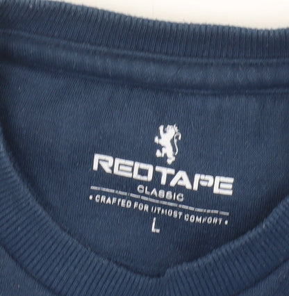 Red Tape Men's Blue Graphic Print Sweatshirt L