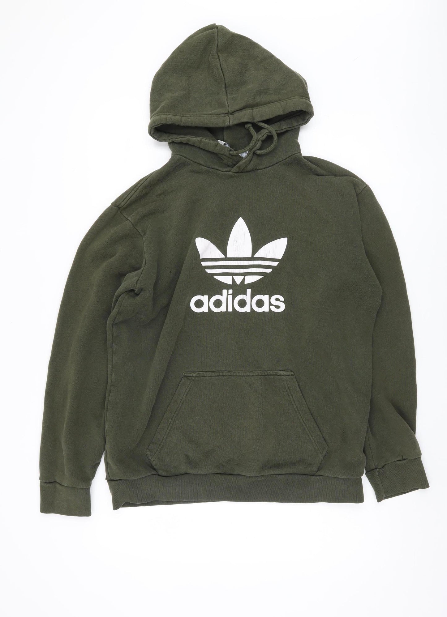 Adidas Men's Green Pullover Hoodie M Logo Graphic Print