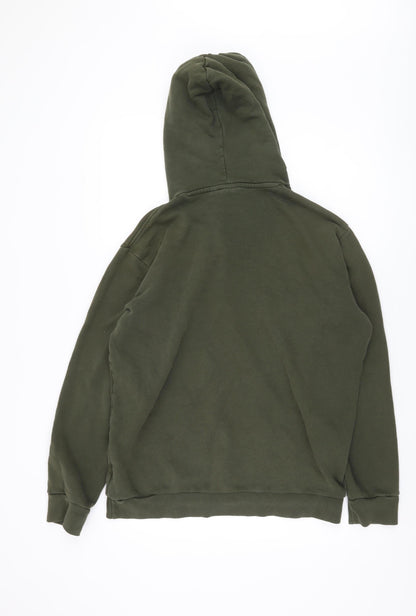 Adidas Men's Green Pullover Hoodie M Logo Graphic Print