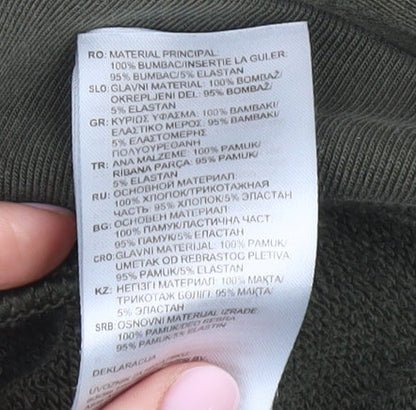 Adidas Men's Green Pullover Hoodie M Logo Graphic Print