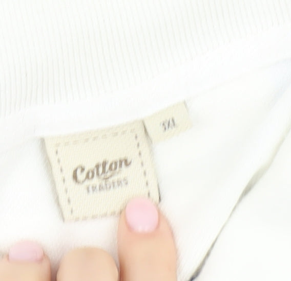 Cotton Traders Men's 3XL White Striped Polo Shirt