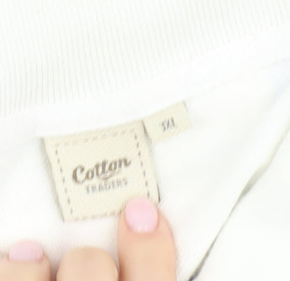 Cotton Traders Men's 3XL White Striped Polo Shirt