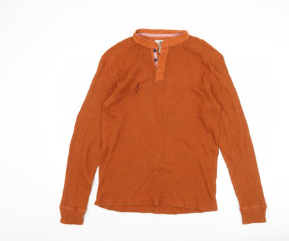 Timberland Men's Orange Henley Sweatshirt M