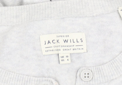 Jack Wills Women's Grey Cardigan Size 10, Button Accents