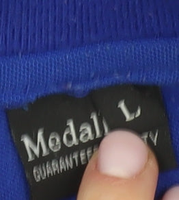 Medallion Men's Blue Graphic Polo Shirt, L