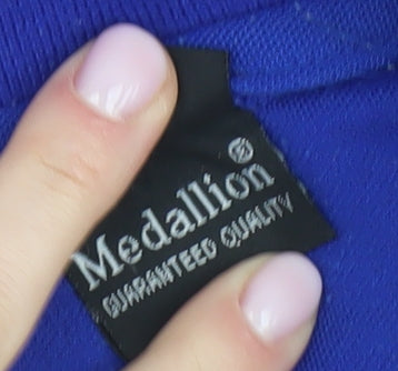 Medallion Men's Blue Graphic Polo Shirt, L