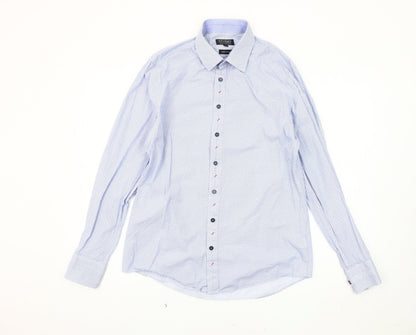 Stvdio by Jeff Banks Men's Blue Geometric Shirt 15.5
