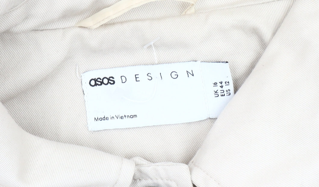 ASOS DESIGN Women's Beige Trench Coat Size 16