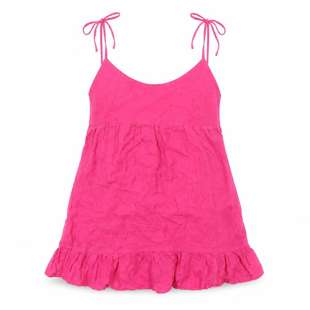 Zara Women's Pink Linen Camisole Tank M Summer