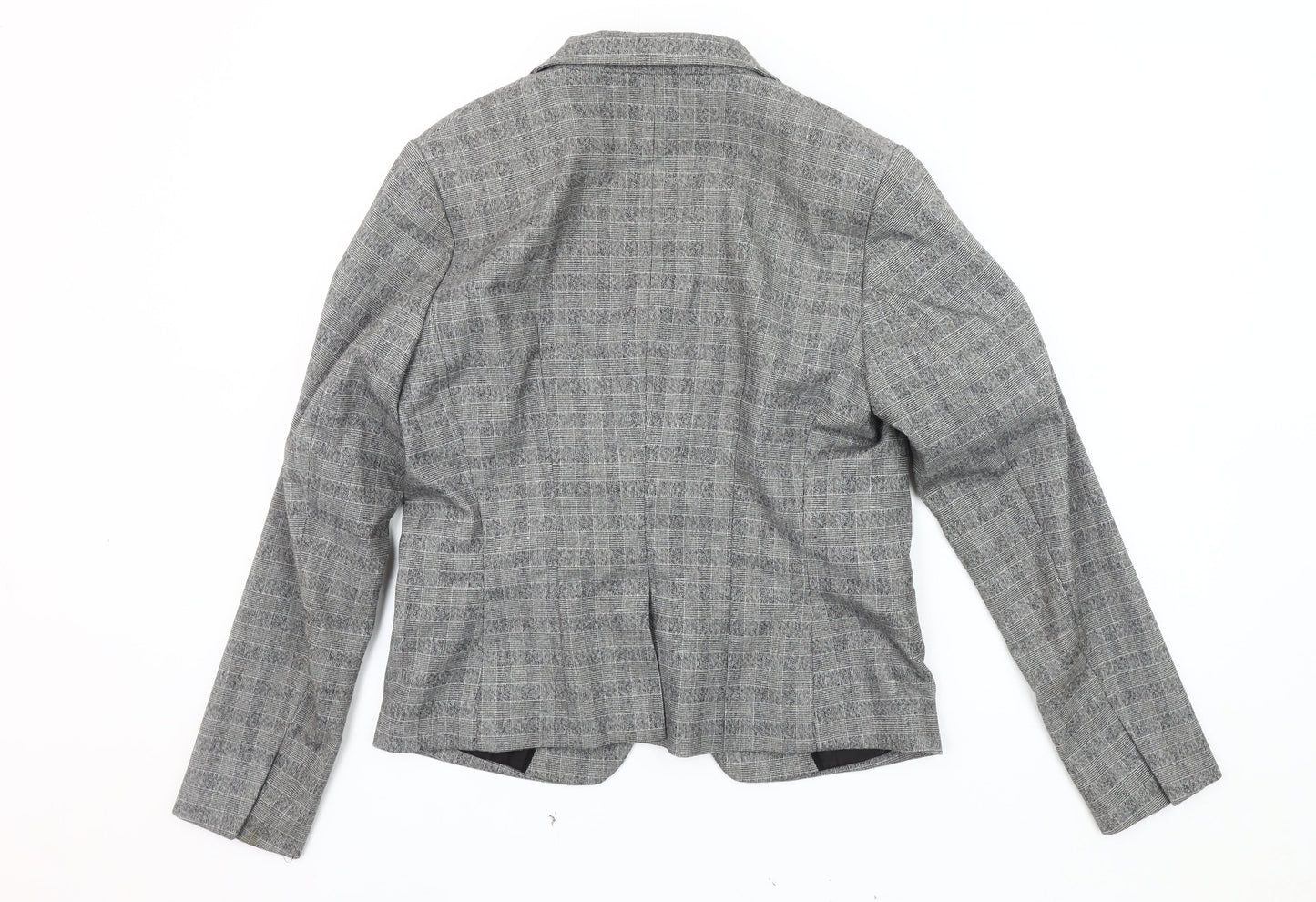 H&M Grey Women's Checked Blazer Size 14