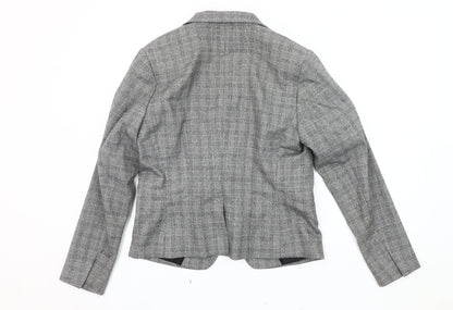 H&M Grey Women's Checked Blazer Size 14